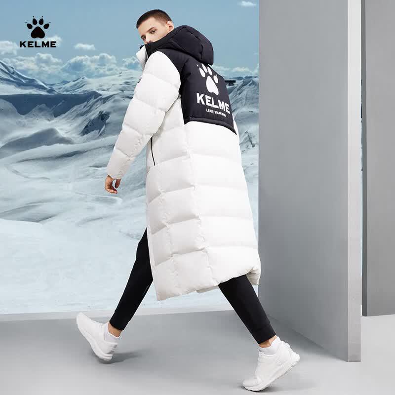 KELME Adult Long Hooded Duck Down Jacket