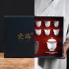 White Porcelain Kung Fu Tea Set, Household Simple Teapot, Teacup Ceramic Cover Bowl, Complete Set of High-end White Porcelain Gifts