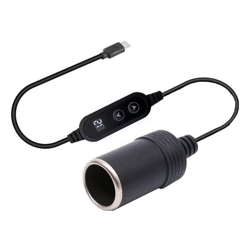 Type C Input to Direct Current Output Adapter Cable Adjustable Voltages Settings from 5V to 20V for Automotive Socket PD Compatible 3A Maximumly