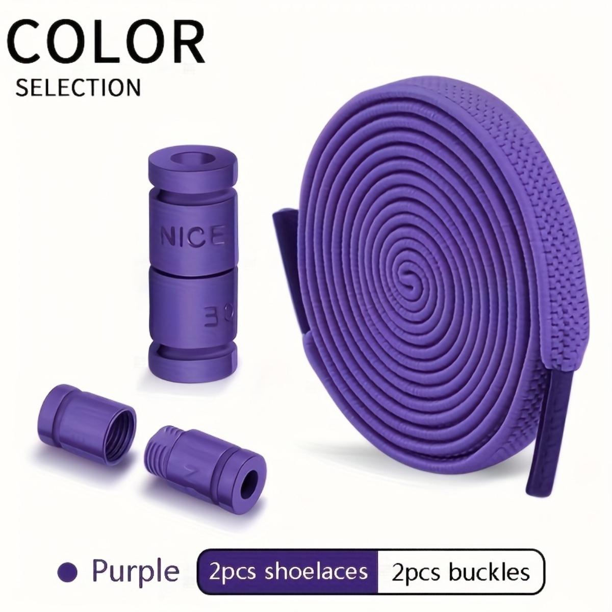 

Эластичные шнурки с фиксацией без узлов, 1 пара — легкий ацетат, спортивный стиль, с монограммой, легко завязывать, можно стирать вручную фиолетовый