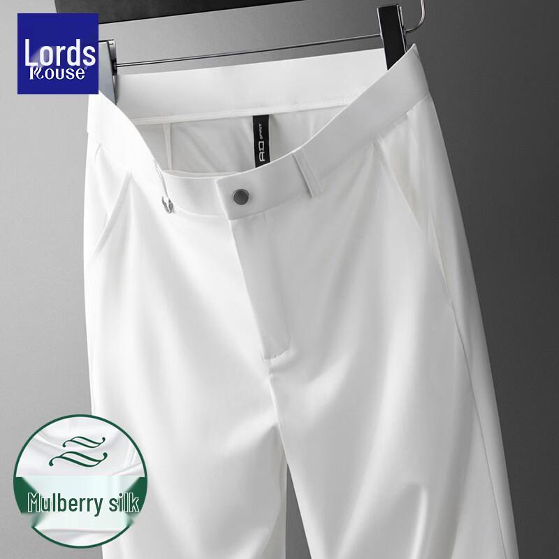 LOZ Men's Premium Silk Blend Lightweight Business Casual Pants