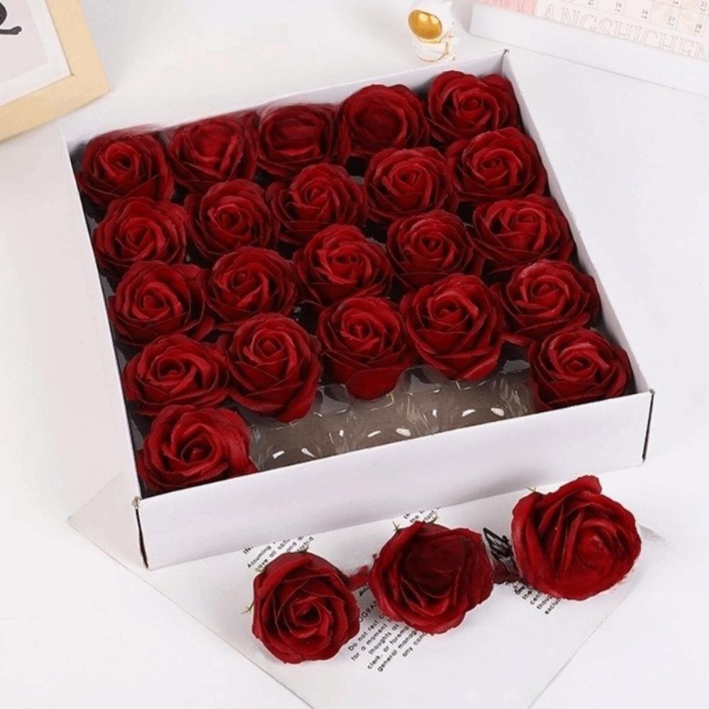 25Pcs Five Layer Rose Soap Rose Flower Realistic Floral Wreath Making Artificial Rose Flowers Handmade Gift DIY Flower Head