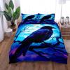 Floral Garden Gothic Raven Duvet Cover Set King Queen Double Full Twin Single Size Bed Linen Set