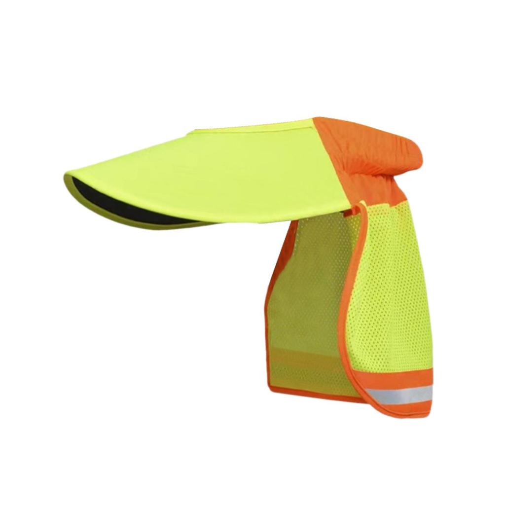 Schutzschirm für Schutzhelm mit Nackenschutz und reflektierendem Streifen, hohe Sichtbarkeit, breiter Rand für Bauarbeiter, Damen, Herren