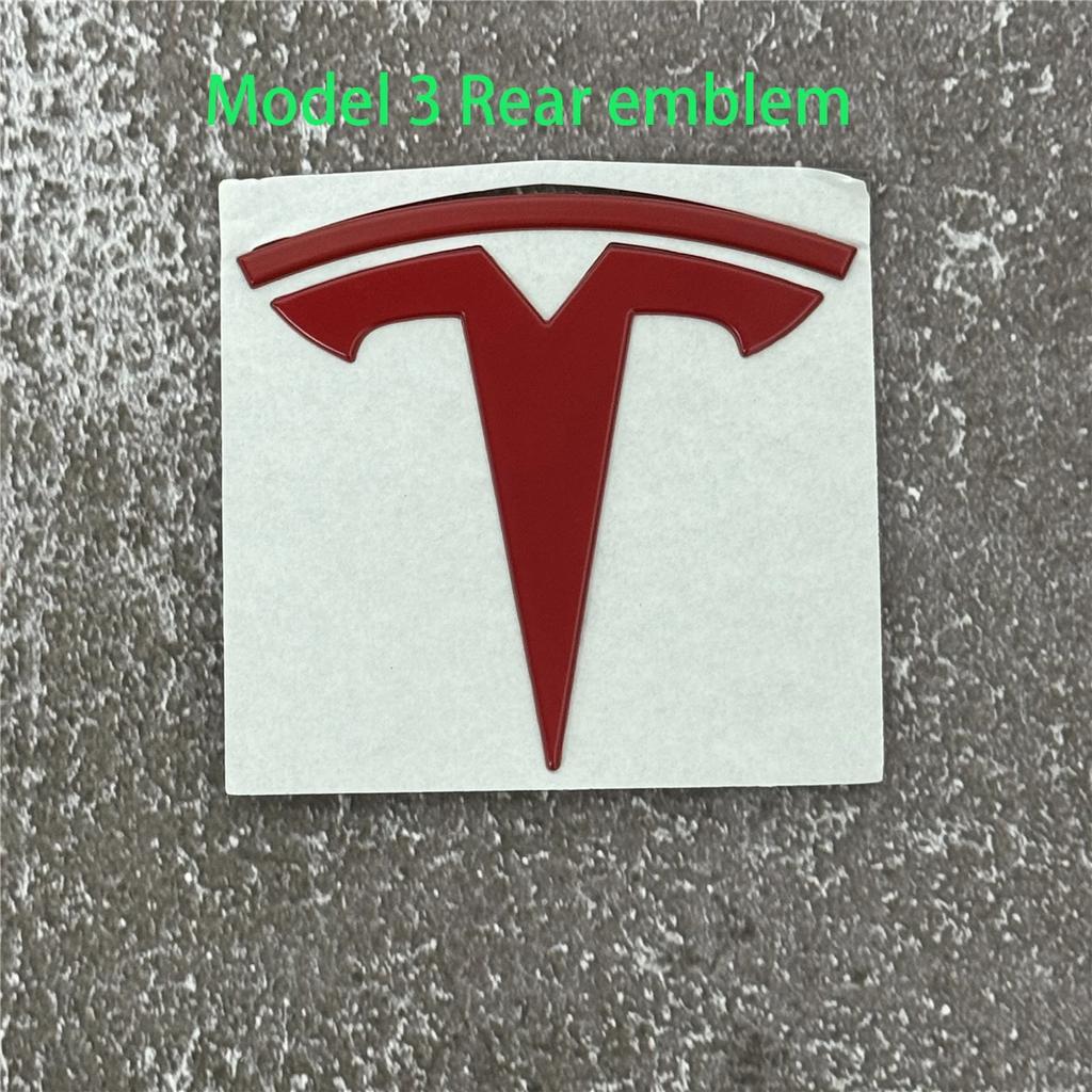 100% Authentic Tesla Model 3/Y Metal Logo Emblem - Front or Rear Trunk Replacement Kit Exterior Decoration Parts Car Accessory