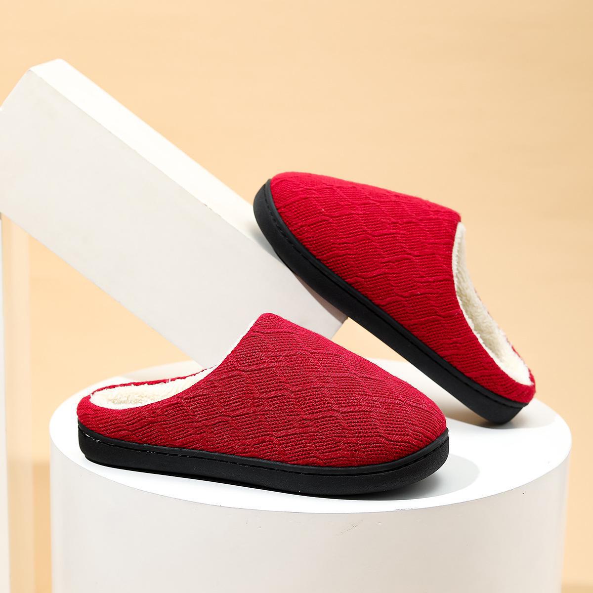 

Теплі нековзкі бавовняні тапочки для пар - Plus Velvet, потовщені для осені/зими 44-45 кларет