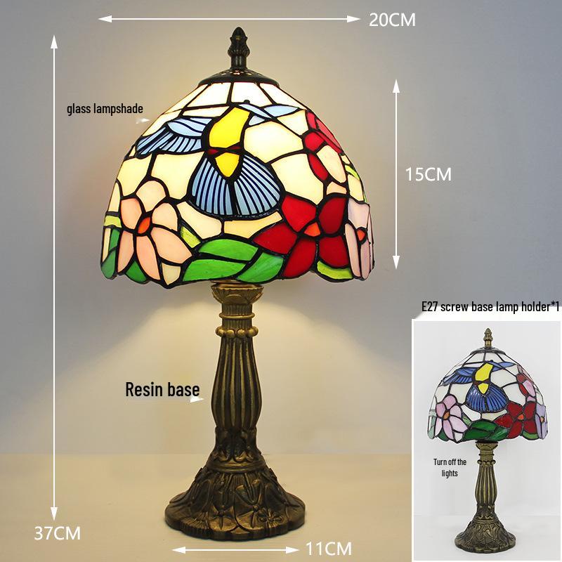 Tiffany Vintage Stained Glass Table Lamp for Bedside or Cafe