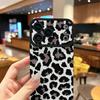 Fashion Leopard Printed Vertical Grain Leather Soft Silicone Phone Case Back Cover with Camera Lens Full Protection for iPhone 17