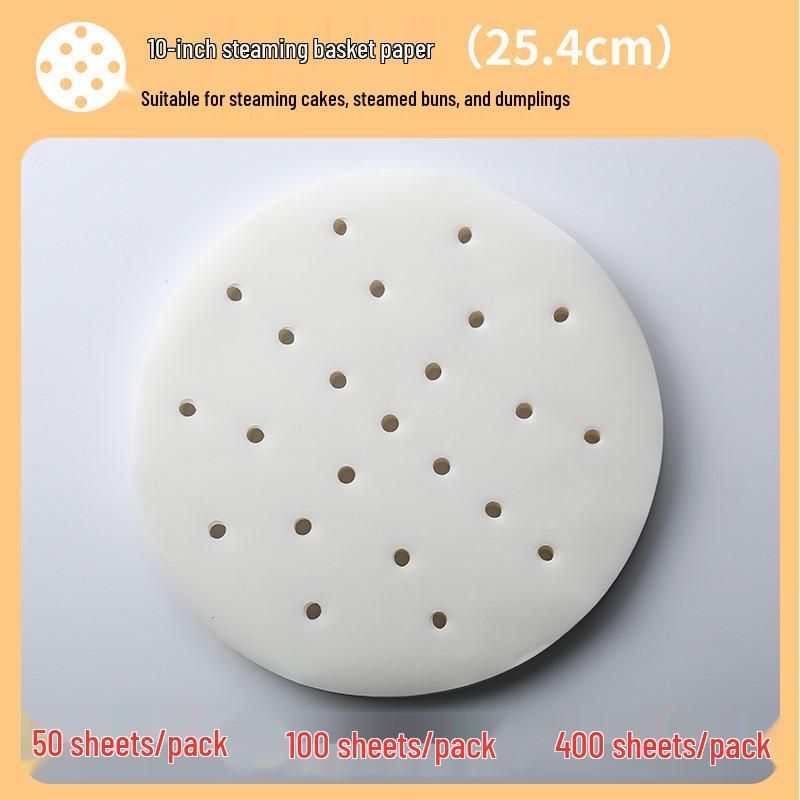 Non-stick Disposable Steamer Liner Paper for Xiaolongbao and Mantou with Perforated Bun Bottom
