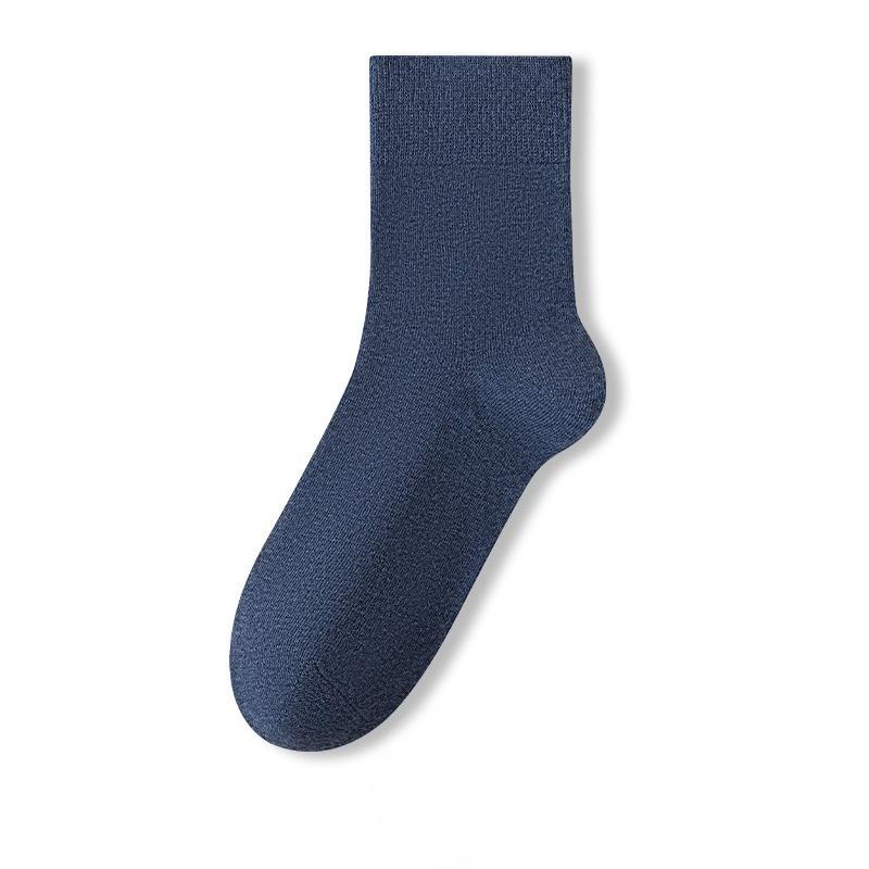 Men's Spring and Autumn Pure Cotton Pure Color Business Leisure Sweat Absorbing Breathable Antibacterial Socks