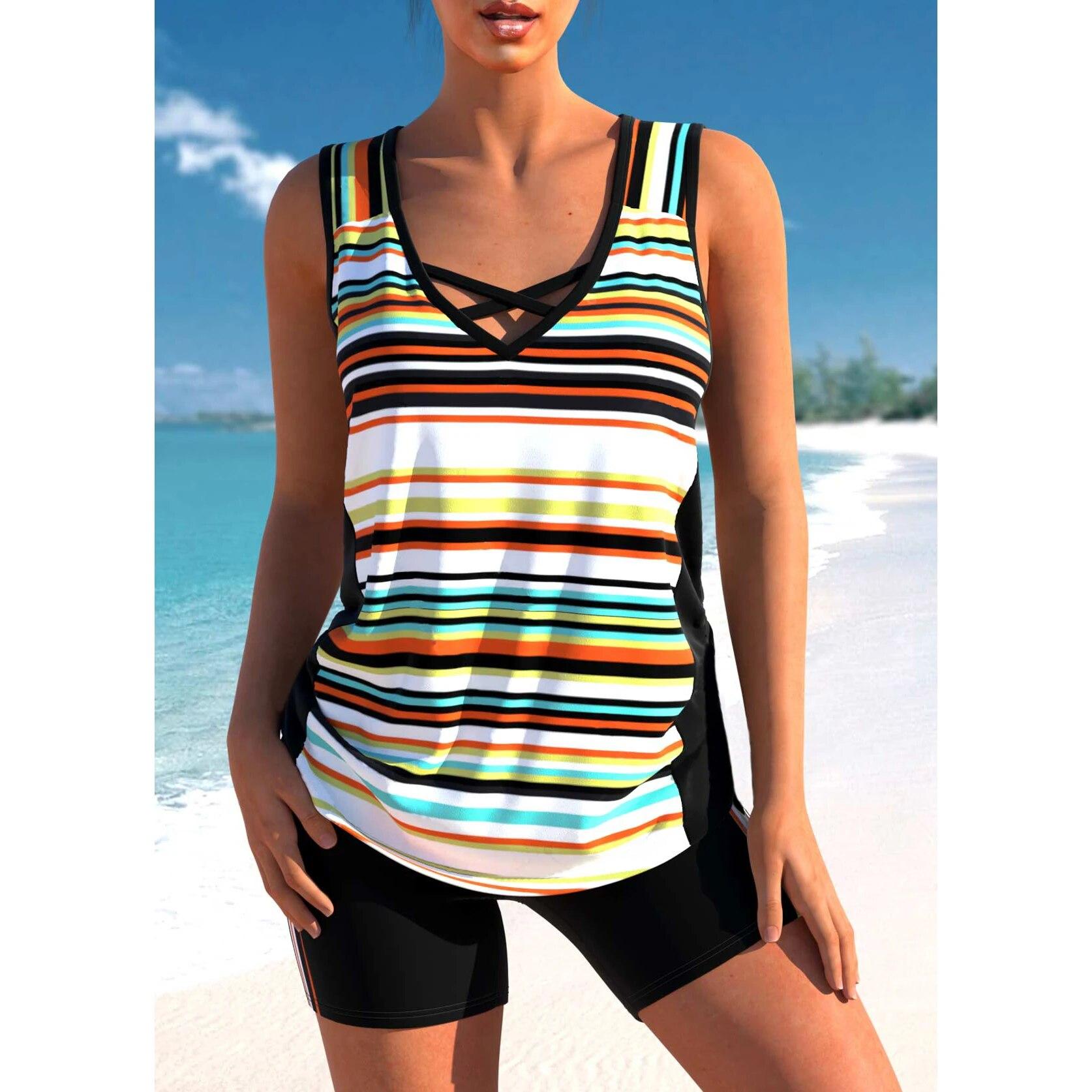 

Новинка 2024 года, модный купальник с принтом, летние женские сексуальные купальники с высокой талией, женские купальники из двух предметов, танкини, купальники, пляжная одежда XXXL