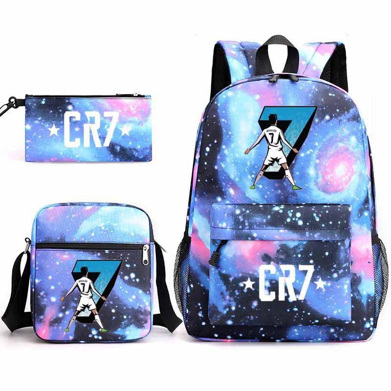 Youth Fashion Backpack Shoulder Bag Pencil Case Children'S Student School Bag 3-Piece Set