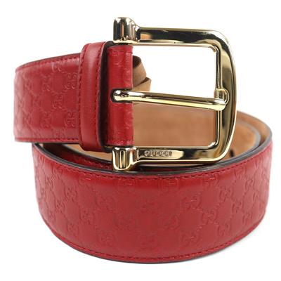 Świetny pasek GUCCI Mikro Guccisima Skóra Czerwona seria skóra męski 281548 Używany