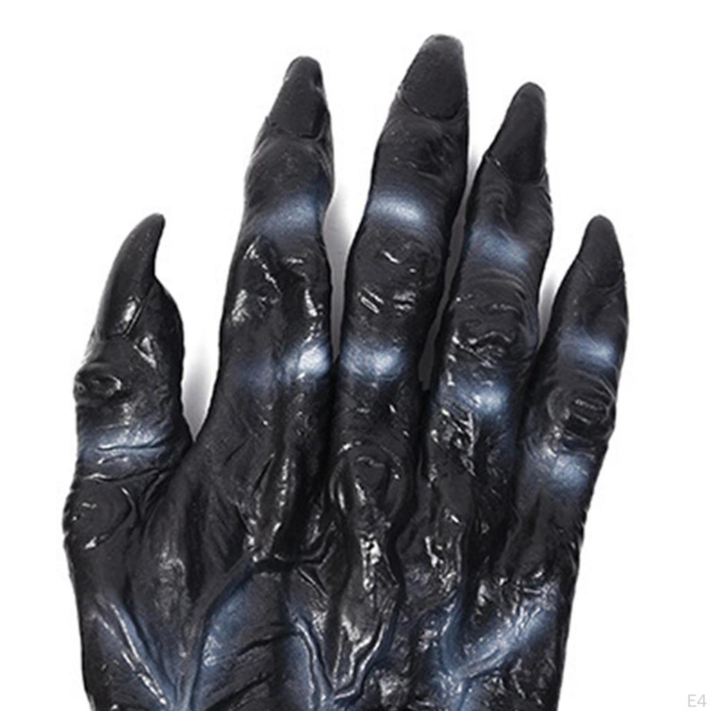 Halloween Rękawice Wilkołaka Ręce Wilkołaka Dla Dorosłych Unisex Straszne Długie Pazury Zwierzę Cosplay Impreza Karnawał Wilk