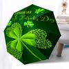 Clover, St. Patrick's Day Themed Automatic Opening and Closing Umbrella, Portable Tri fold Small Umbrella for Men and Women,Gift0725054z
