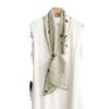 New double-sided heterochrome silk wool scarf women's high-end long silk hair scarf fashion atmosphere streamer
