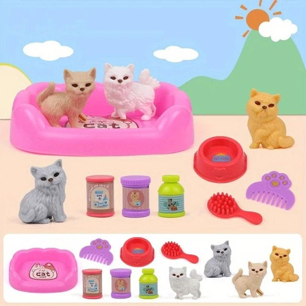 Family Toys Dog Scene Playing Playing House Dog Cage Toys Dog Doll Set  Thanksgiving Gifts