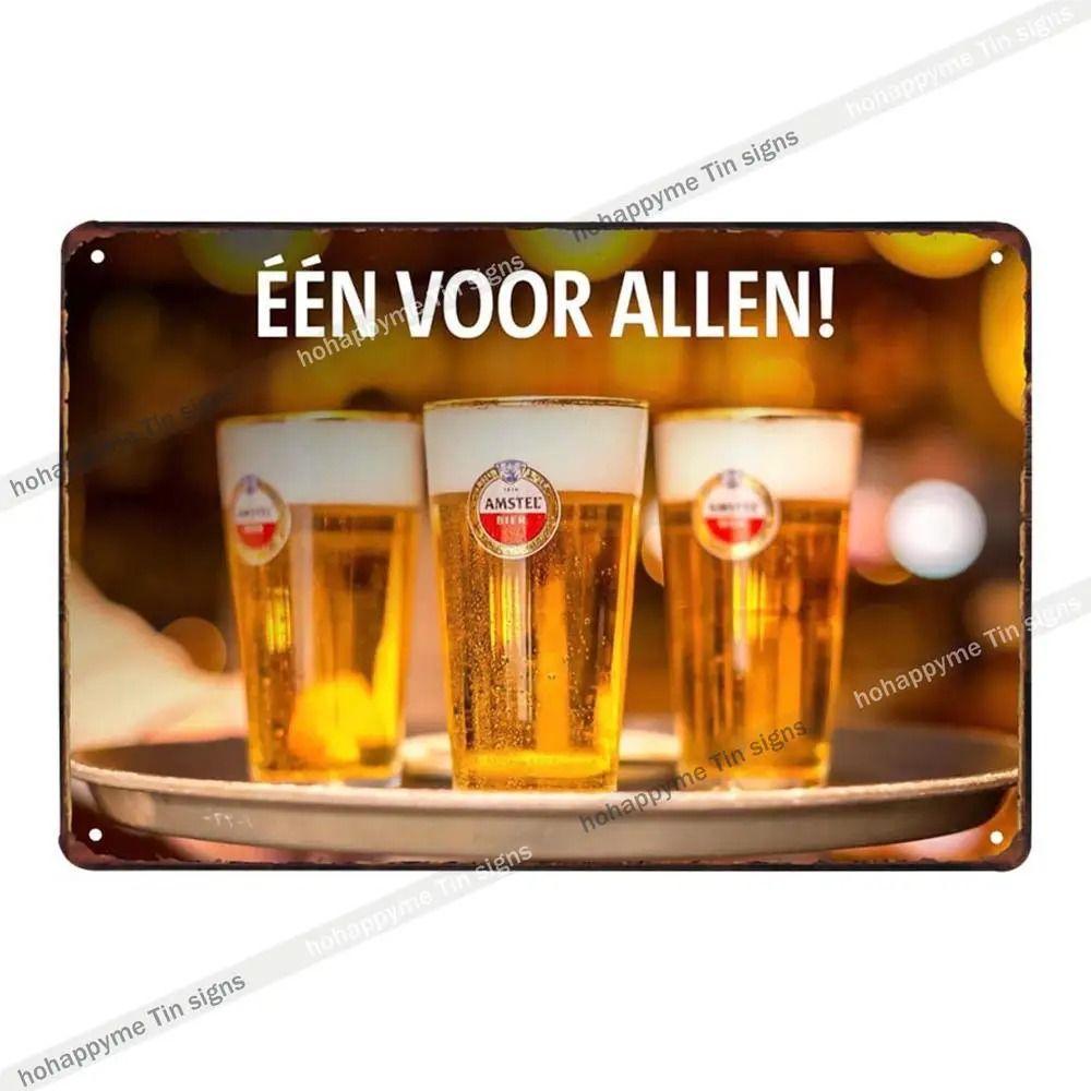 Vintage Beer Metal Tin Sign Rectangular Iron Wall Art Home Decor 20x30 Cm