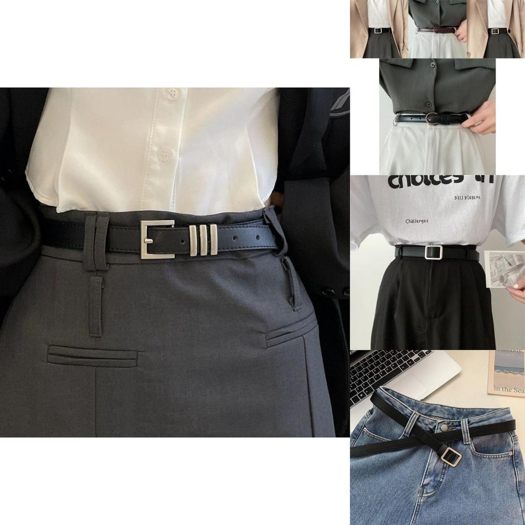 Vintage Black Women's Belt Effortless Fashionable Simple Pu Material For Stylish Outfits