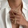 IngeSight.Z 6 Pcs/Set Hip Hop Punk Jesus Cross Pendant Necklace Men Trendy Gold Color Adjustable Clavicle Chain Jewelry Gift