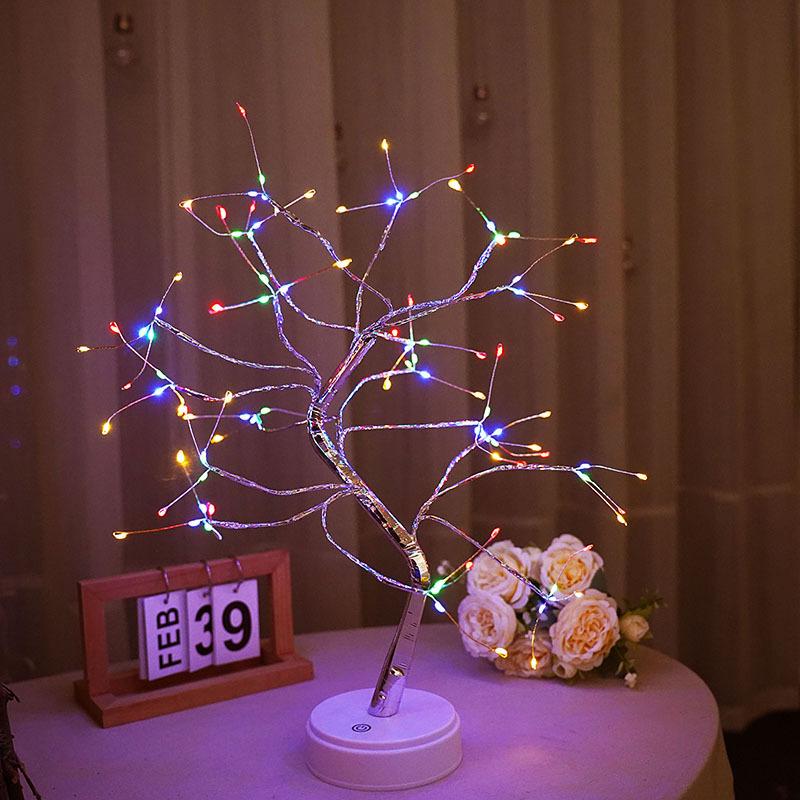 108 LED Tabletop Bonsai Tree Lights With Remote Night Light Shimmer Tree Lamp For Christmas Valentine's Home Decoration New 2025