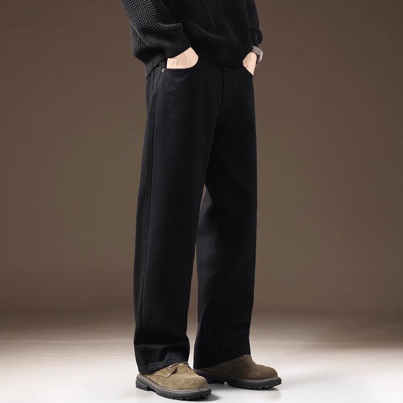 Men's Premium Black Loose Straight Jeans