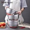 E-co Friendly Multipurpose Stainless Steel Mixing Bowls With Lids and Silicone Bottom Salad Bowl Metal Mixing Bowl for Kitchen