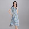SOFSIL 2026 Sommer Französisch Elegant Floral Seide A-Linie Midi-Kleid