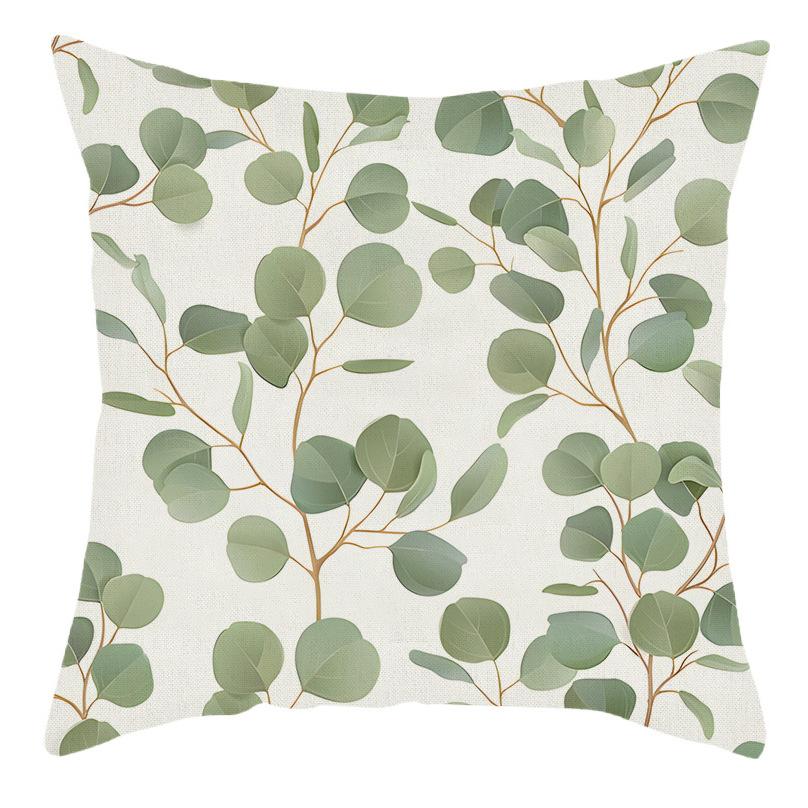 Plants, flowers, leaves throw pillow cover with short plush print for living room sofa decoration cushion cover pillow covers