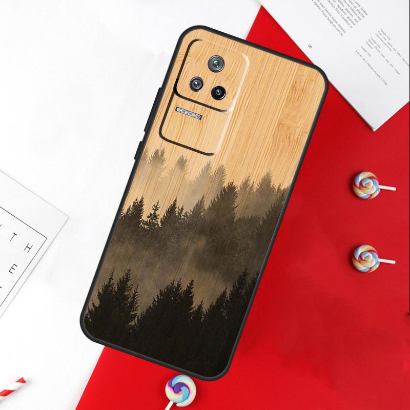 Tree Flower Bamboo Wood Cover For Xiaomi 11T 12T 13T 14T Pro 13 14 15 Ultra POCO X7 Pro X3 X5 X6 F5 F6 M6 Pro Case