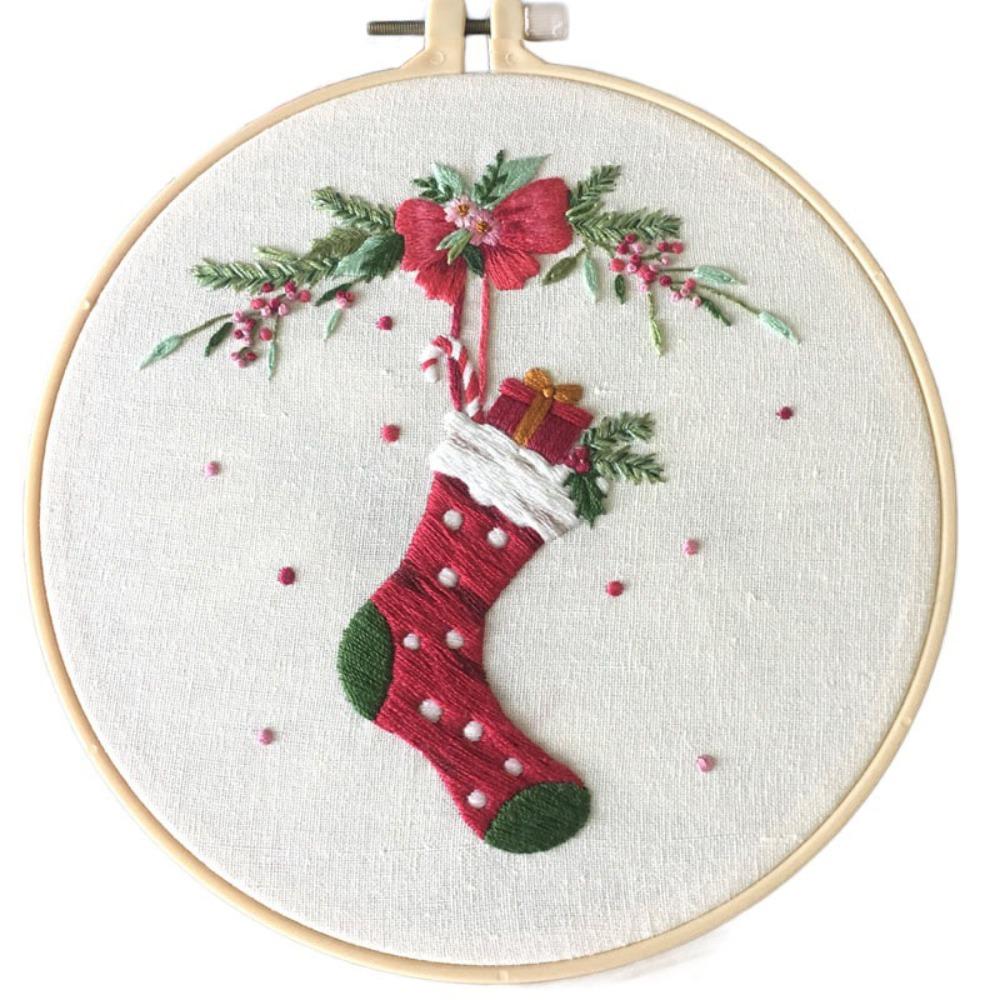 Elk Deer Christmas Embroidery Kit DIY Embroidery Set Home Decor Cross Stitch Set  Adults