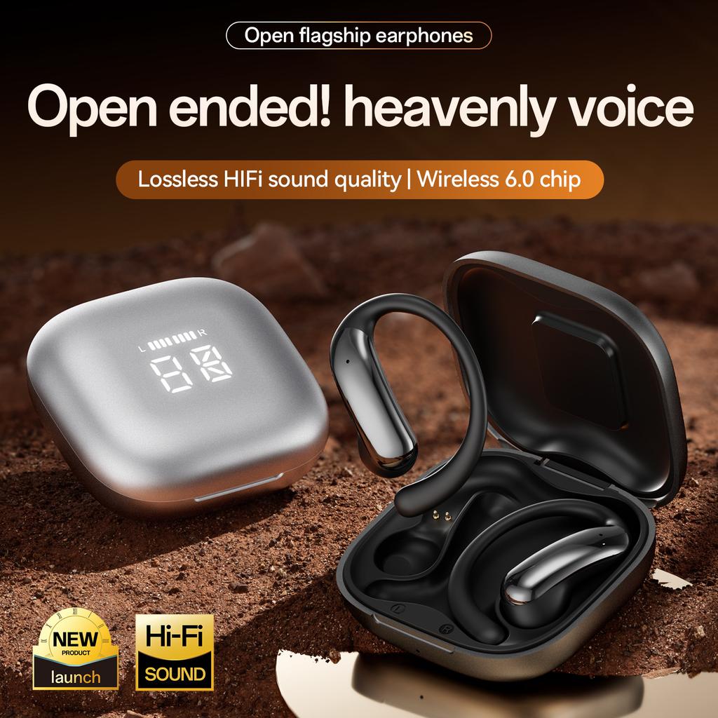 Wireless Smart Translator Open-Ear Earbuds, Bluetooth 6.0, Low Latency, HiFi, Long Play