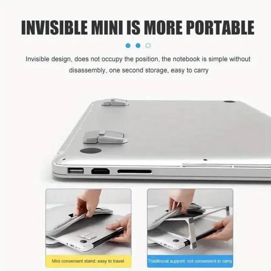 2PCS Portable Keyboard Riser for 10 - 18 inch Laptops macbook Mini Invisible Laptop Stand for Desk Computer Keyboard Notebook