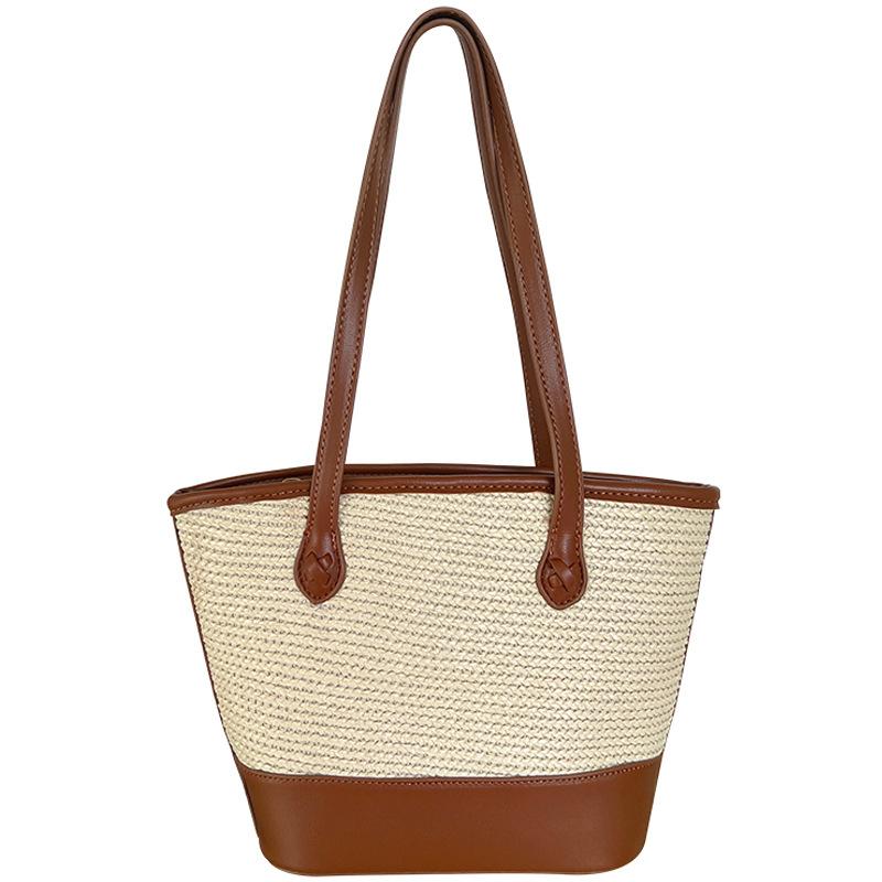 Summer Korean Ins New Niche Retro Texture Underarm Bag Straw Weaving Bag Simple Tote Bag Women