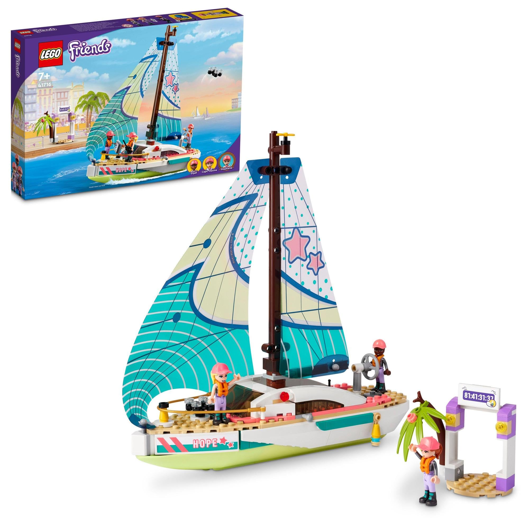 

LEGO Friends Приключение на яхте Стефани 41716 Игрушка, Строительные блоки, Игрушечная лодка, Подарок, Для девочек, Возраст от 7 лет