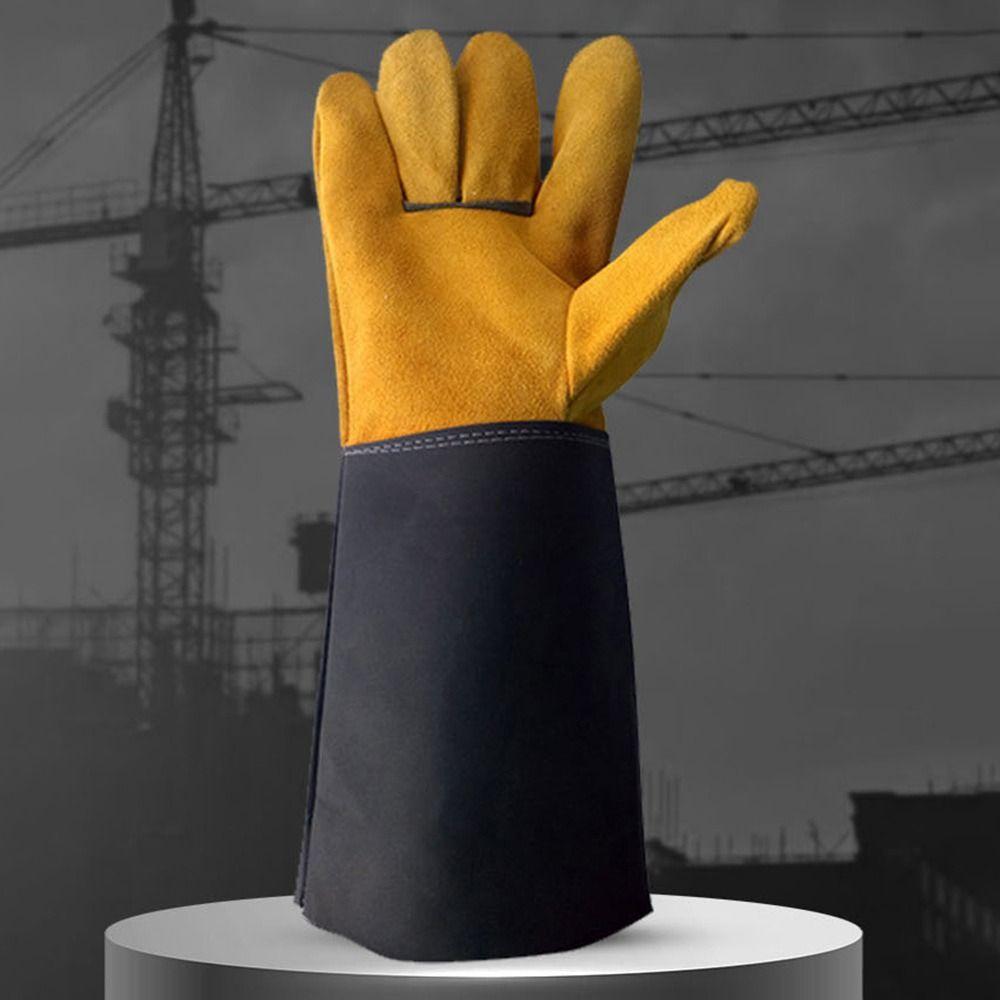 Wear-resistant Cowhide Welding Gloves Fire Protection Welder Work Gloves Safety Protection