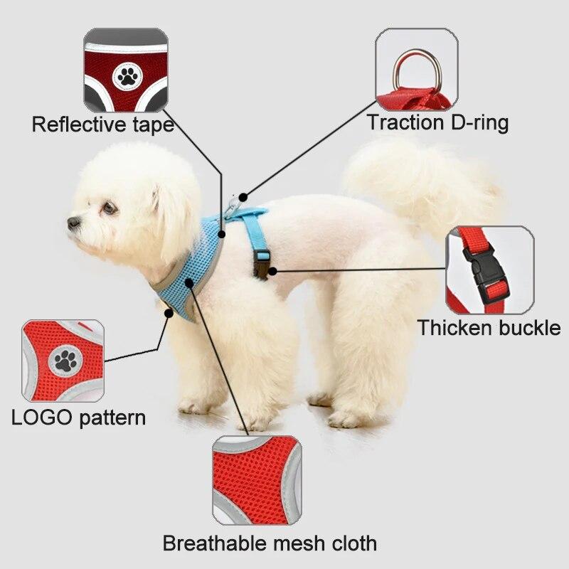 Cat Harness Leash Set Reflective Puppy Pet Walking Lead Leash Escape Proof Kitten Harness For Cats Small Dogs Cat Accessories
