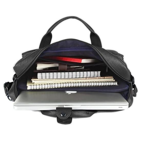 WildHorn 3 In 1 Leather Laptop Bag for Men, 16 Inch Laptop Messenger Bag for Business/Work/Travel, Convertible Backpack Briefcase