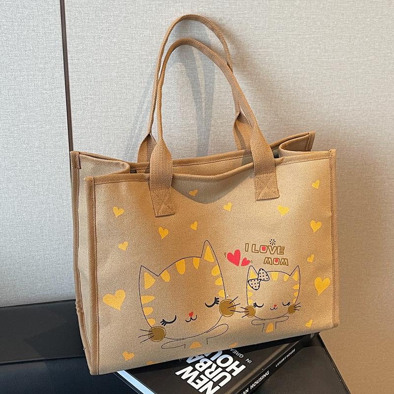 Large Capacity Canvas Bag Women's Spring and Summer 2025 New Versatile Student Class Commuter Bag Japanese and Korean Ins Tote Bag