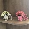 1pc Vintage Mini Bicycle Model with Flower Basket, Faux Greenery for Farmhouse Charm, Perfect Photo Prop & Desk Decor