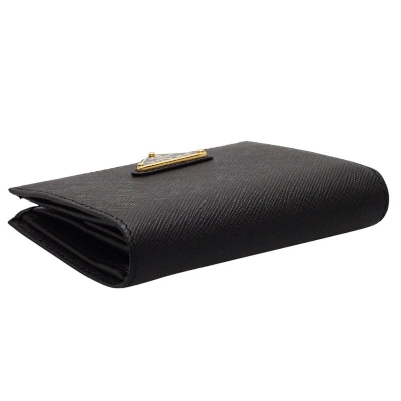 Prada 1MV204_QHH_F0002 Bifold Wallet Black Safiano Women