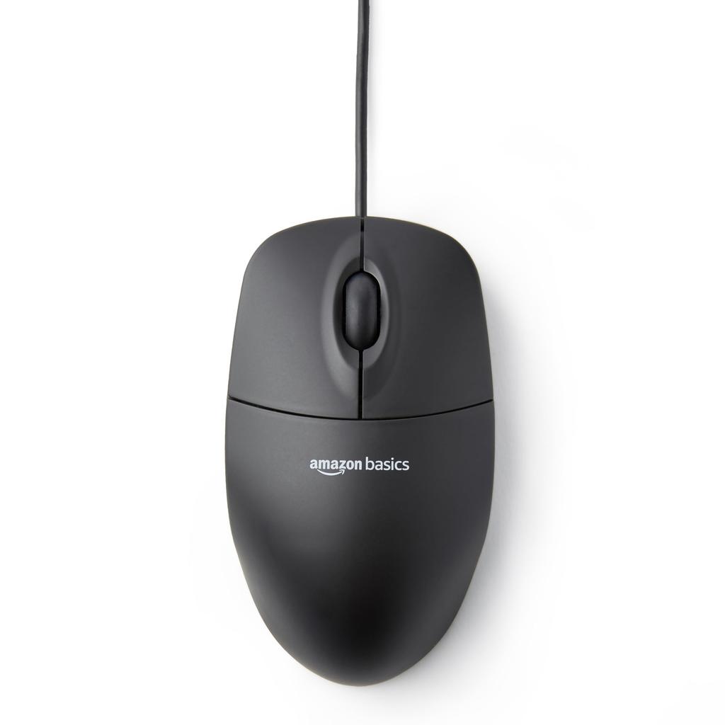 AmazonBasics Mouse USB Wired Black