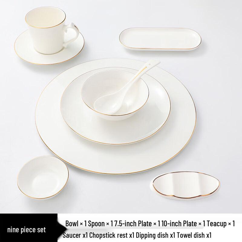 

Elegant Gold Rim Porcelain Dinnerware Set