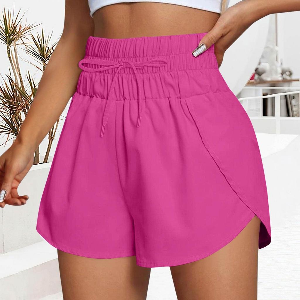 Women's Casual  Summer Elastic Beach Shorts  Solid Casual Shorts