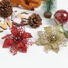 5/10Pcs Glitter Christmas Decorations Artifical Flowers Xmas Tree Garland Fake Flowers for Home Decor Navidad New Year Accessory