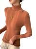 Women's Slim Fit Wool & Cashmere High Neck Sweater - Seamless, Solid Color for Autumn/Winter.