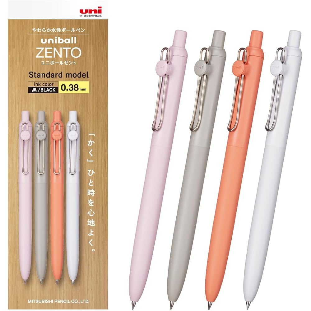 Mitsubishi pencil water-based ballpoint pen uniball Zento standard 0.38 set of 4 UBNZSC38.4P