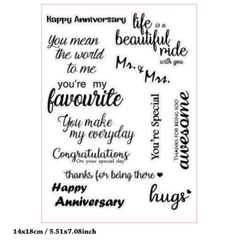 Greeting Words Clear Silicone Stamp Blessing Words Silicone Stamp for Card Making Scrapbooking Photo Album Journal