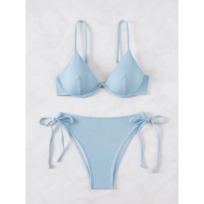 Solid Underwire Sexy Bikini 2025 New Arrival Biquini Padded Push Up Bandage Swimsuit Women Swimwear Summer Beachwear