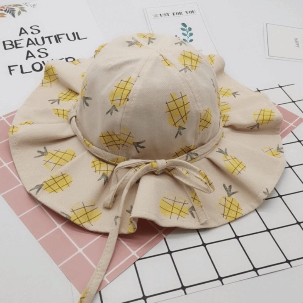 

Flower Print Baby Girl Sun Hat Cotton Fabric Princess Children Cap Kids Bucket Hats Daily абрикосовый